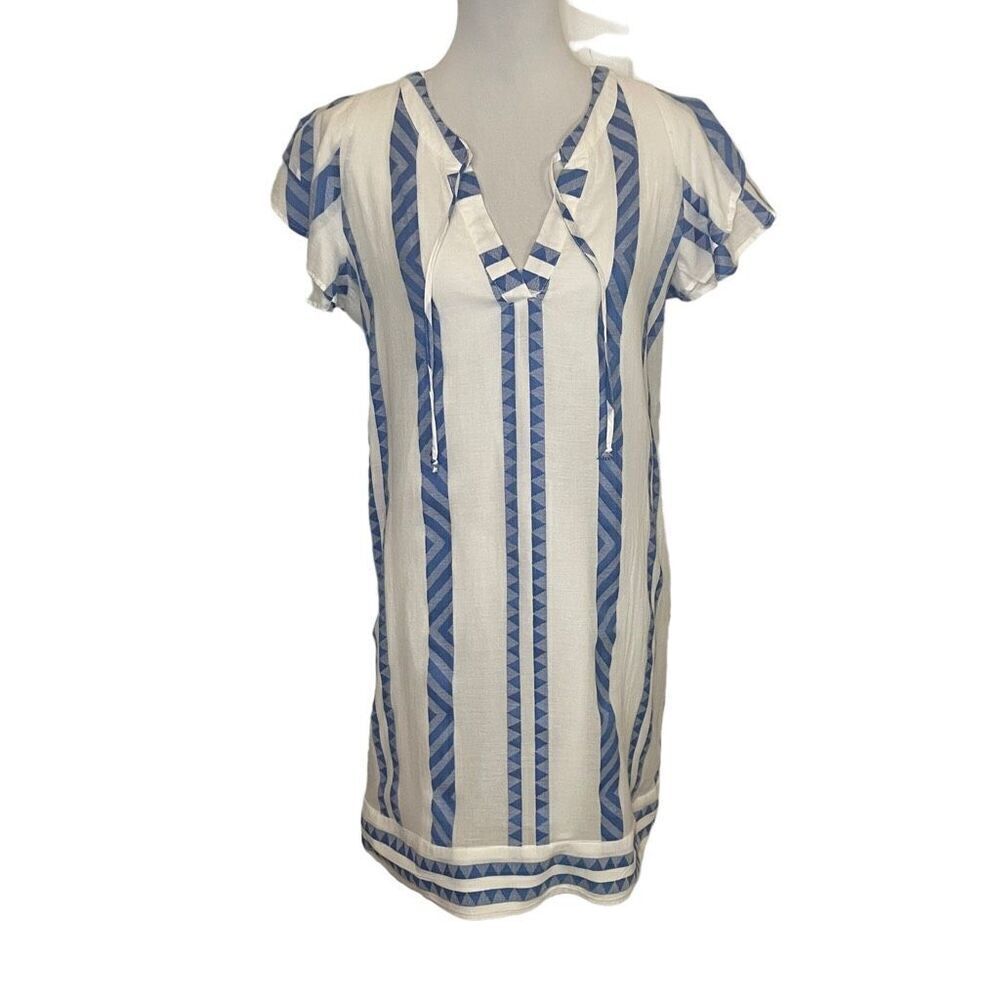 Vineyard Vines Jacquard Vineyard Tunic Dress Small Geo-Tide Blue M